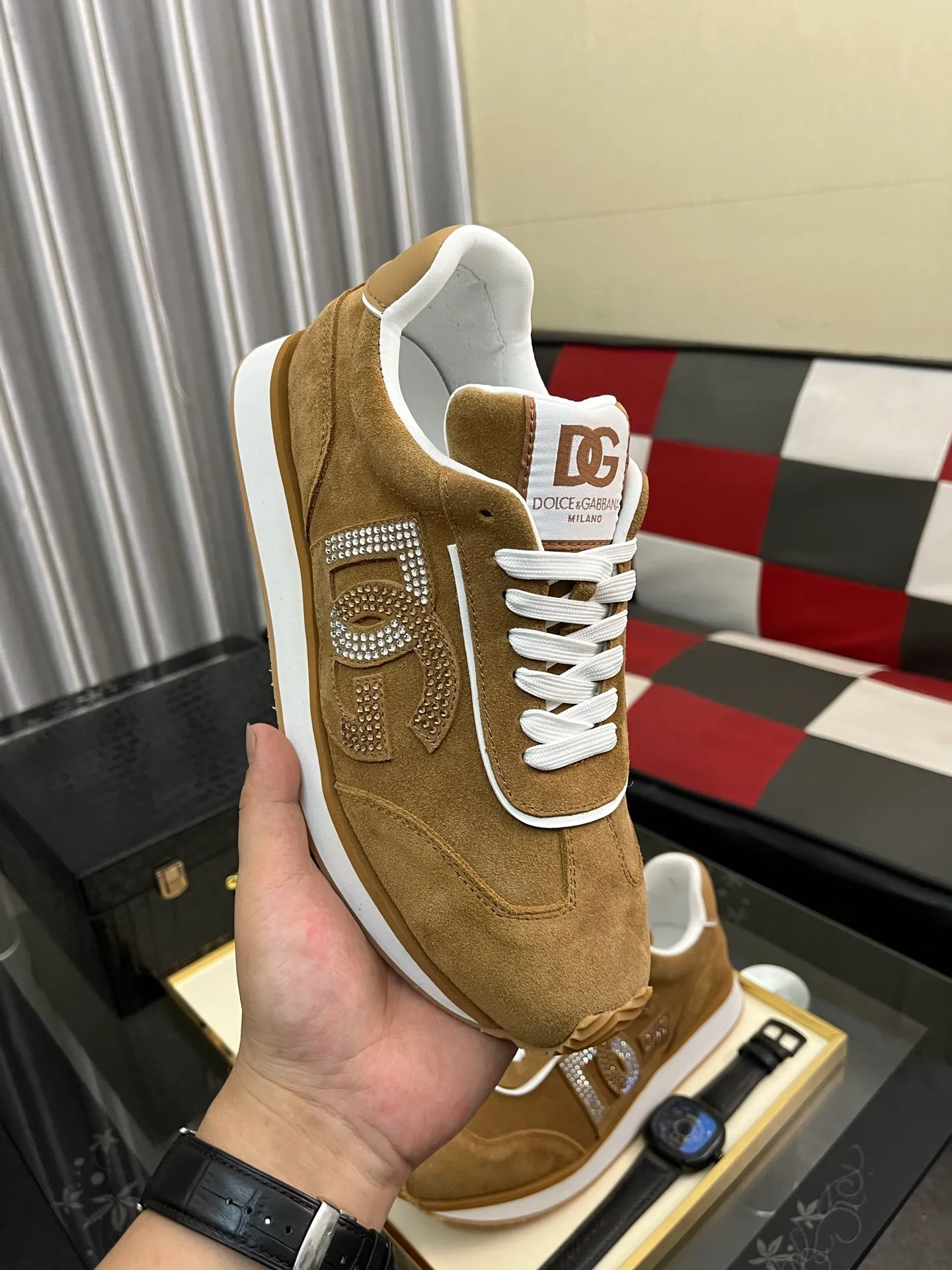Men's Men's Shoes💰458⌚️⌚️••Dolce&Gabbana••DG✔️High-end men's sports and casual shoes. Original goods from top counters. Original imported cowhide, multi-material splicing design ➕Imported cowhide lining, cowhide feet ➕Original TPR elastic outsole. Size: 36-46